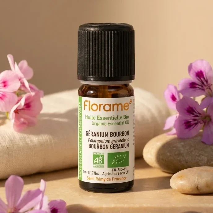 Huile Essentielle de Géranium Bourbon Bio - 5 ml - Florame