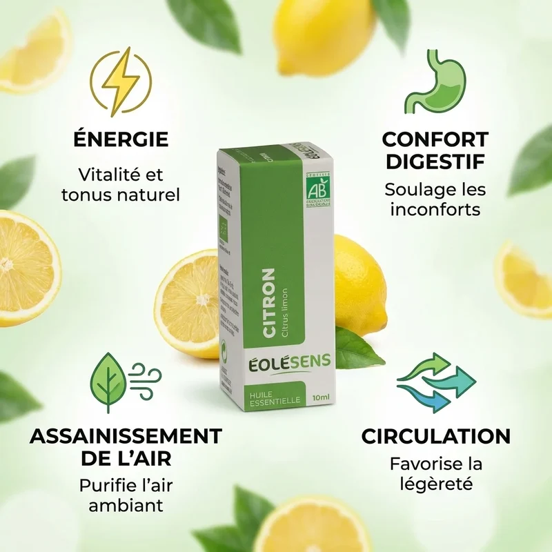 Huile Essentielle Citron Bio - 10 ml - Eolesens