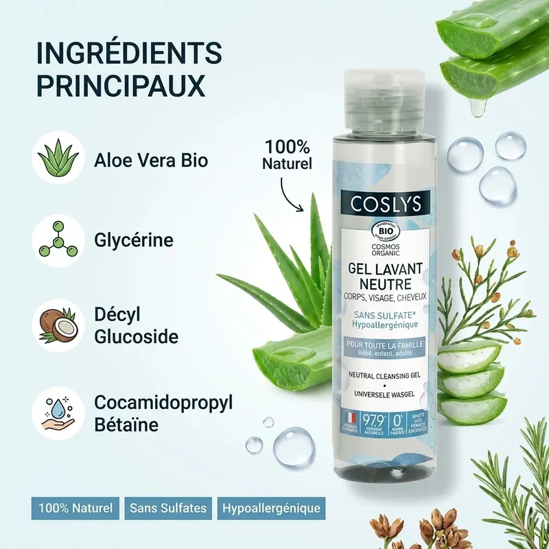 Gel lavant neutre Bio - 100ml - Coslys