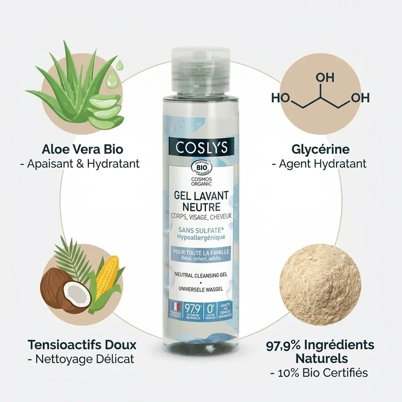 Gel lavant neutre Bio - 100ml - Coslys