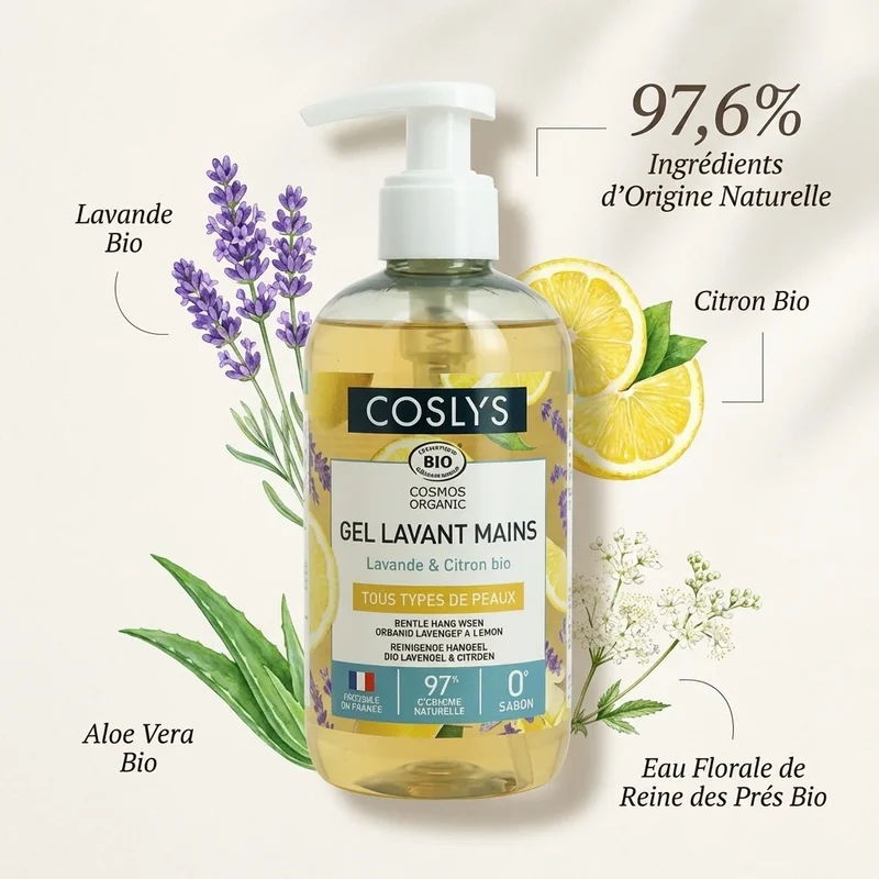 Gel lavant mains - Lavande & Citron Bio - 300ml - Coslys