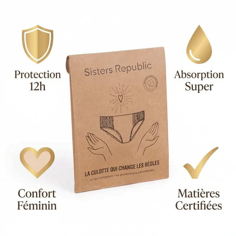Culotte menstruelle adulte - Colette (absorption super) - Taille S - Sisters Republic