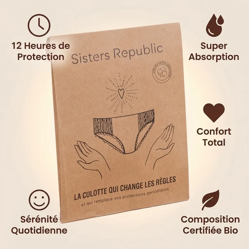 Culotte menstruelle adulte - Sidonie (absorption super) - Taille M - Sisters Republic