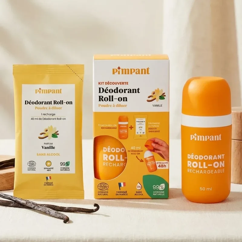 Kit Découverte Déodorant Roll-on en Poudre - Vanille - Pimpant
