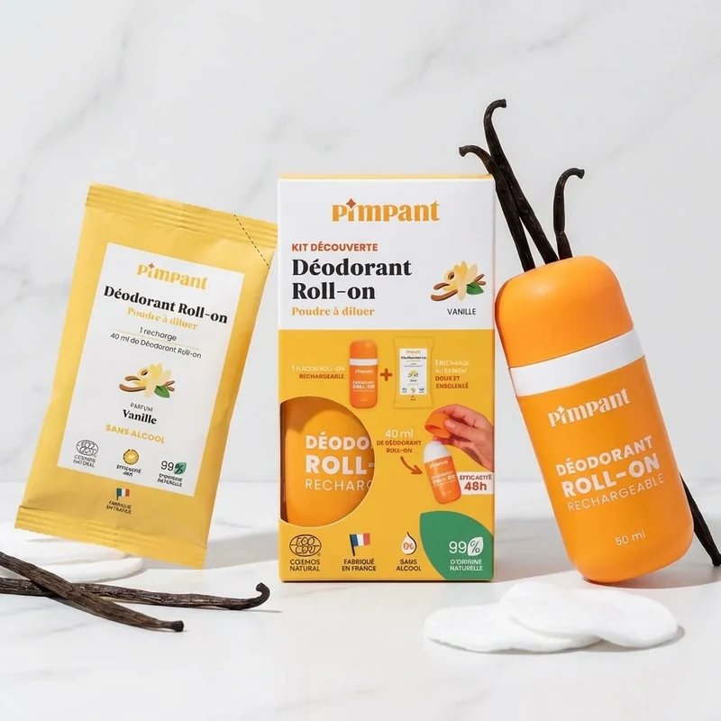 Kit Découverte Déodorant Roll-on en Poudre - Vanille - Pimpant