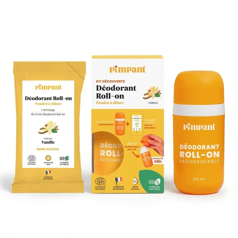 Kit Découverte Déodorant Roll-on en Poudre - Vanille - Pimpant
