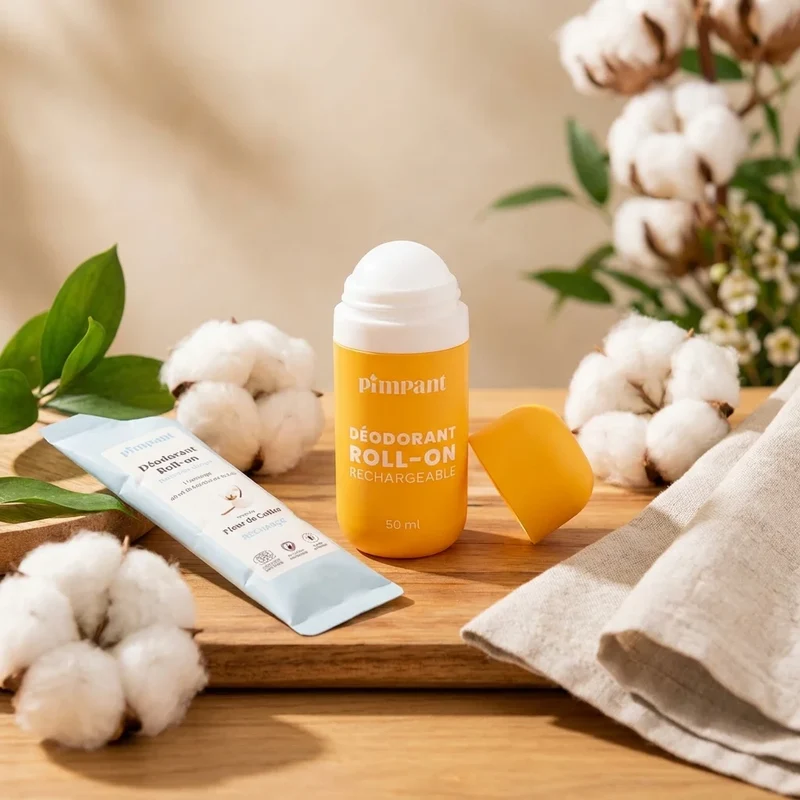 Kit Découverte Déodorant Roll-on en poudre - Fleur de coton - Pimpant
