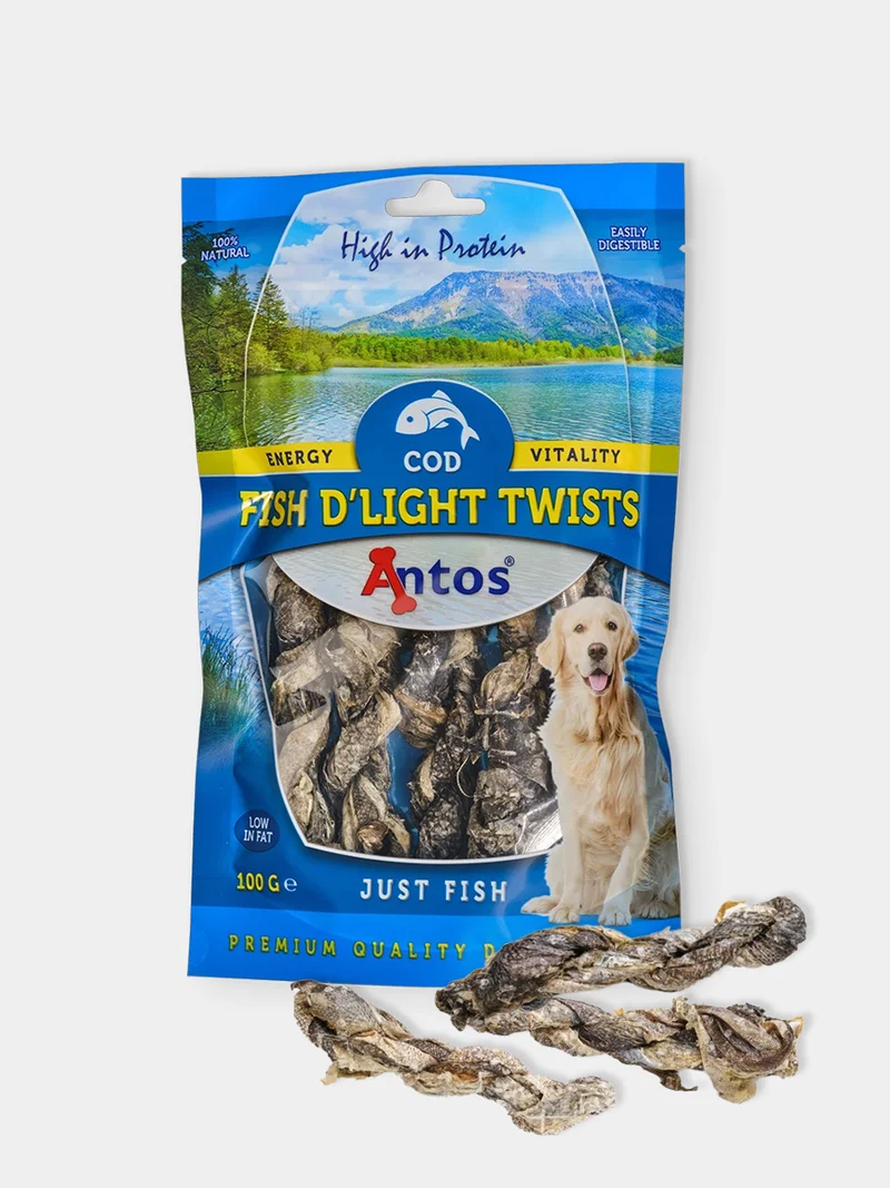 Friandises pour chien - Fish D'Light Peau de poisson - Antos