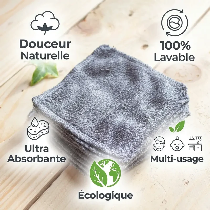 Lingettes Démaquillantes lavables (x10) - Angie Be Green