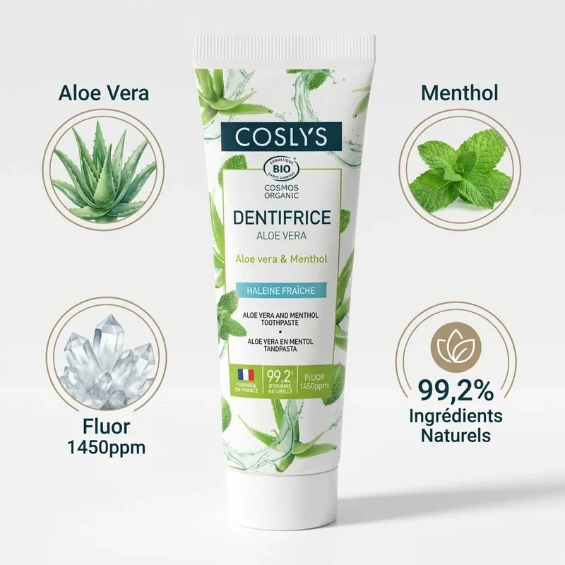 Dentifrice Aloe vera & Menthol - 100g - Coslys