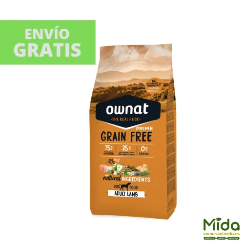 Pienso OWNAT Grain Free Prime Adult Cordero para Perros