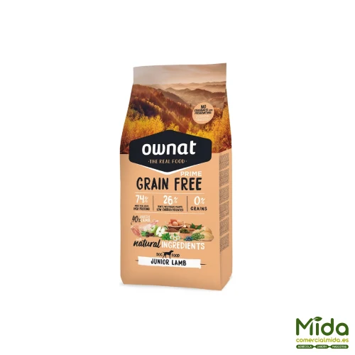Pienso OWNAT Grain Free Prime Junior Cordero para Cachorros