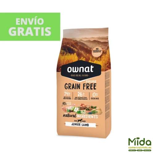 Pienso OWNAT Grain Free Prime Junior Cordero para Cachorros