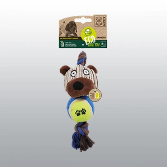 Jouet eco sancho avec corde et balle de tenis