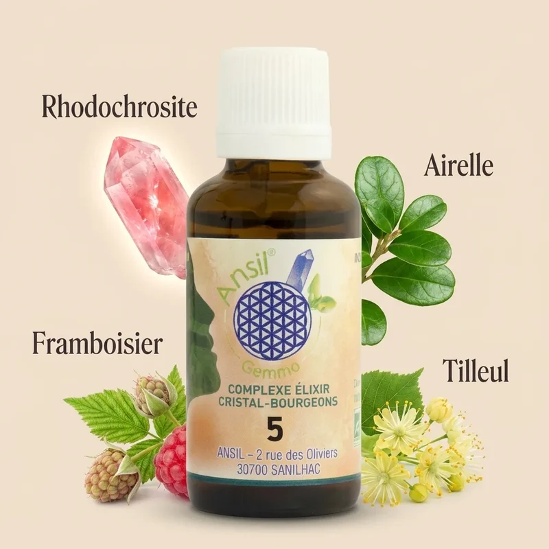 Complexe bio de Rhodochrosite, Framboisier, Airelle & Tilleul - 30 ml - Ansil