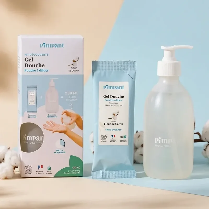 Kit Découverte Gel Douche en Poudre - Fleur de Coton - Pimpant