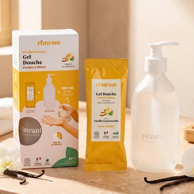 Kit Découverte Gel Douche en Poudre - Vanille Gourmande - Pimpant