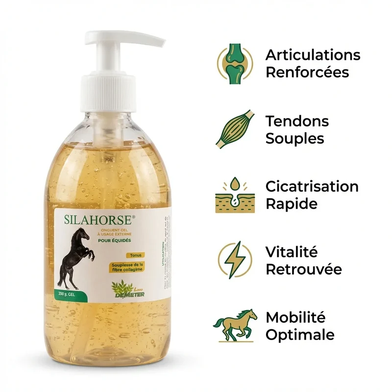 Silahorse - Gel pour Articulations, Tendons, Blessures du Cheval - Labo Demeter