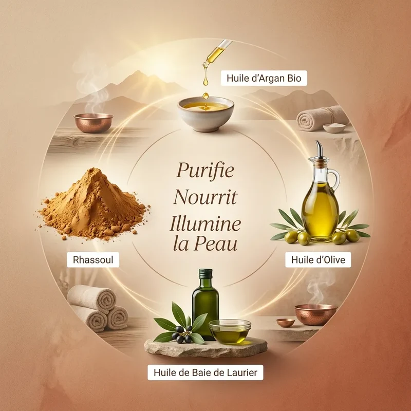 Savon d'Alep au Rhassoul et à l'Huile d'Argan - 100 g - Najel