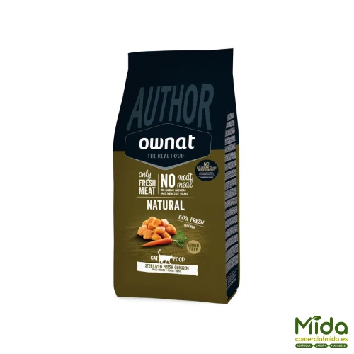 Pienso OWNAT Author Grain Free Sterilized Fresh Chicken para Gatos Esterilizados
