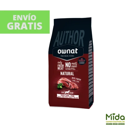 Pienso OWNAT Author Fresh Lamb & Pork para Perros