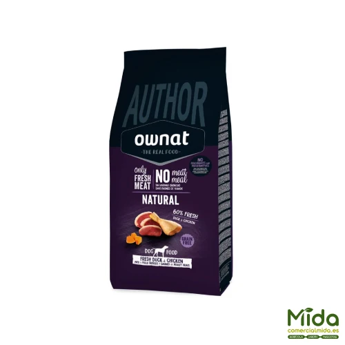 Pienso OWNAT Author Grain Free Fresh Duck & Chicken para Perros