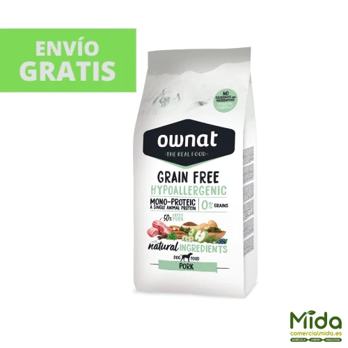 Pienso OWNAT Grain Free Hypo Pork para Perros