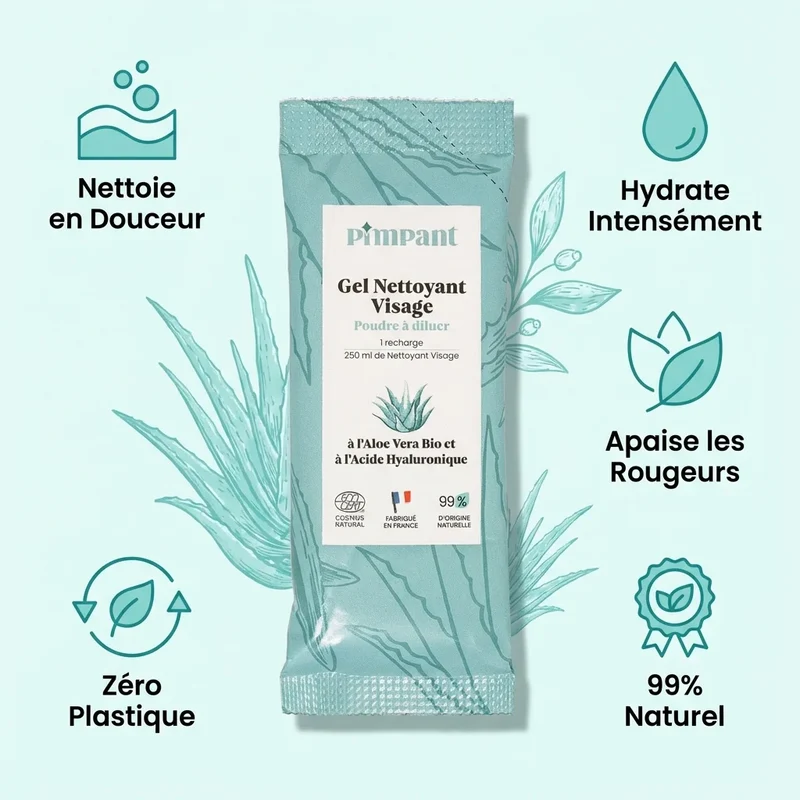 Nettoyant Visage en Poudre à Diluer - Aloe Vera - Pimpant
