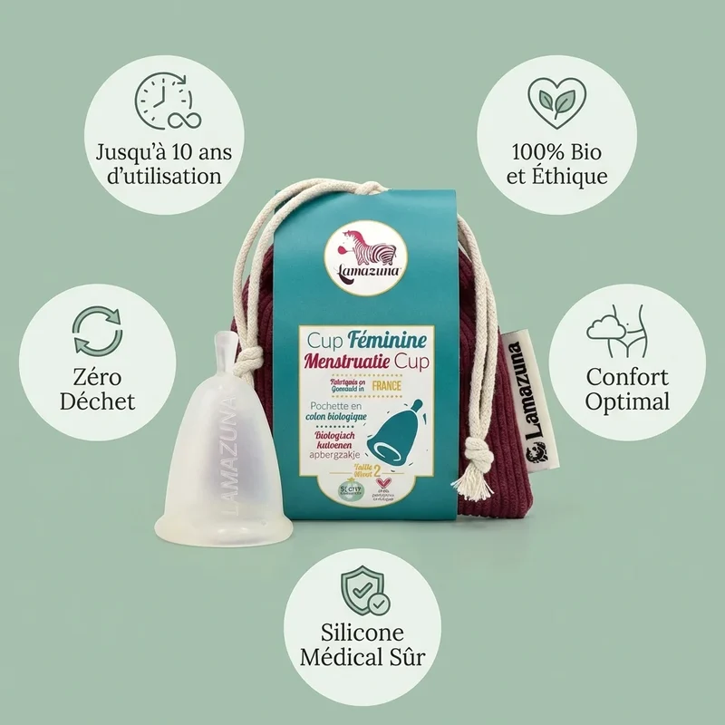 Cup menstruelle avec pochon - taille 2 - Lamazuna