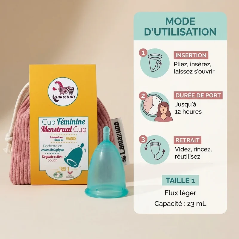 Cup menstruelle avec pochon - taille 1 - Lamazuna