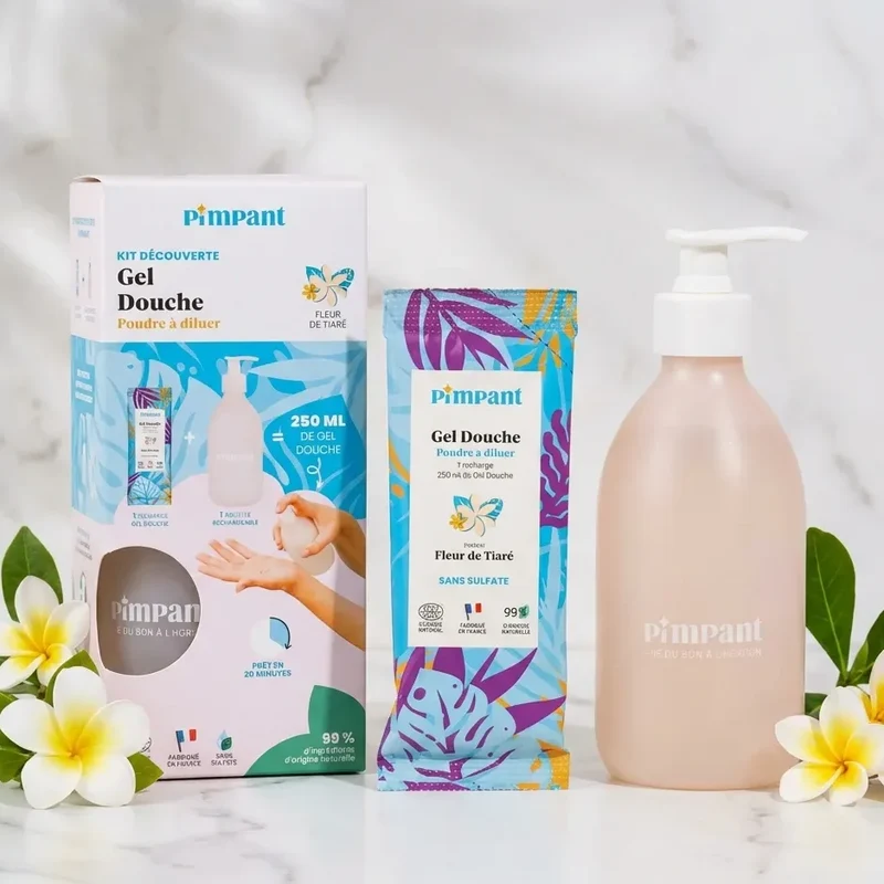 Kit Découverte Gel douche en Poudre - Fleur de Tiaré - Pimpant
