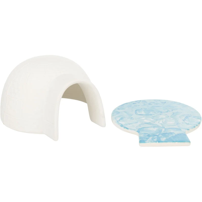 TRIXIE Igloo avec Plateau Rafraîchissant pour Hamster et Souris Céramique Blanc 13x9x15cm