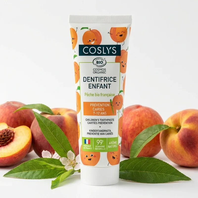 Dentifrice enfant Pêche bio - 50 ml - Coslys