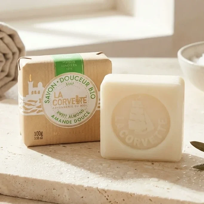 Savon de Marseille douceur bio - amande douce - 100g - La Corvette