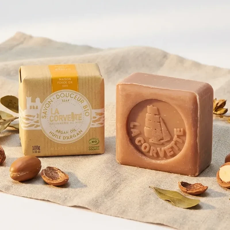 Savon de Marseille douceur bio - huile d'argan - 100g - La Corvette