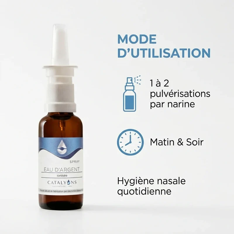 Spray Nasal à l'Eau d'Argent ionisée - 30 ml - Catalyons