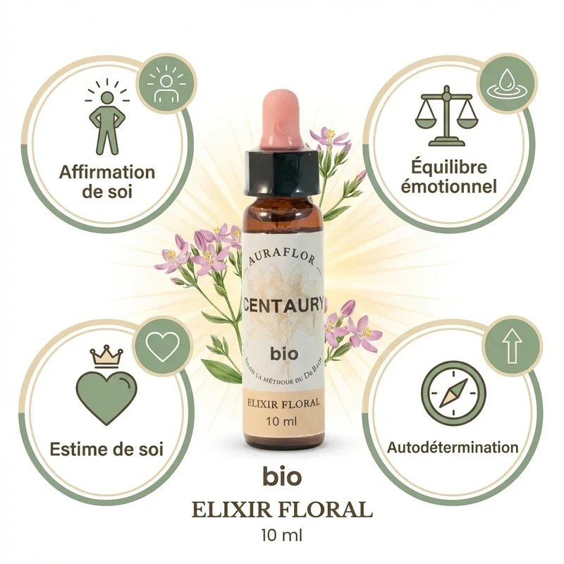 Fleur de Bach Centaury (Centaurée) bio - 10 ml - Dioter