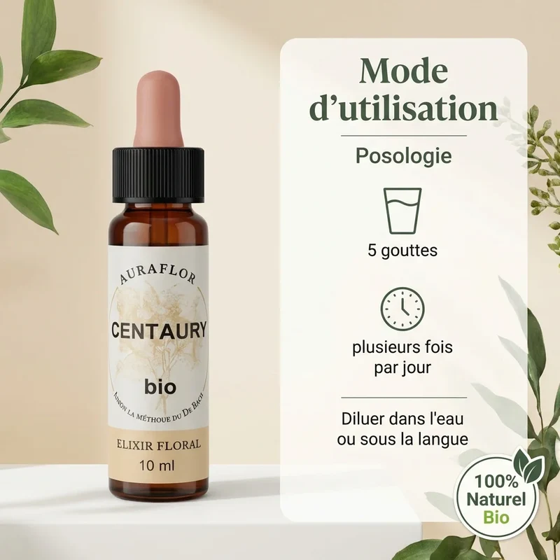 Fleur de Bach Centaury (Centaurée) bio - 10 ml - Dioter