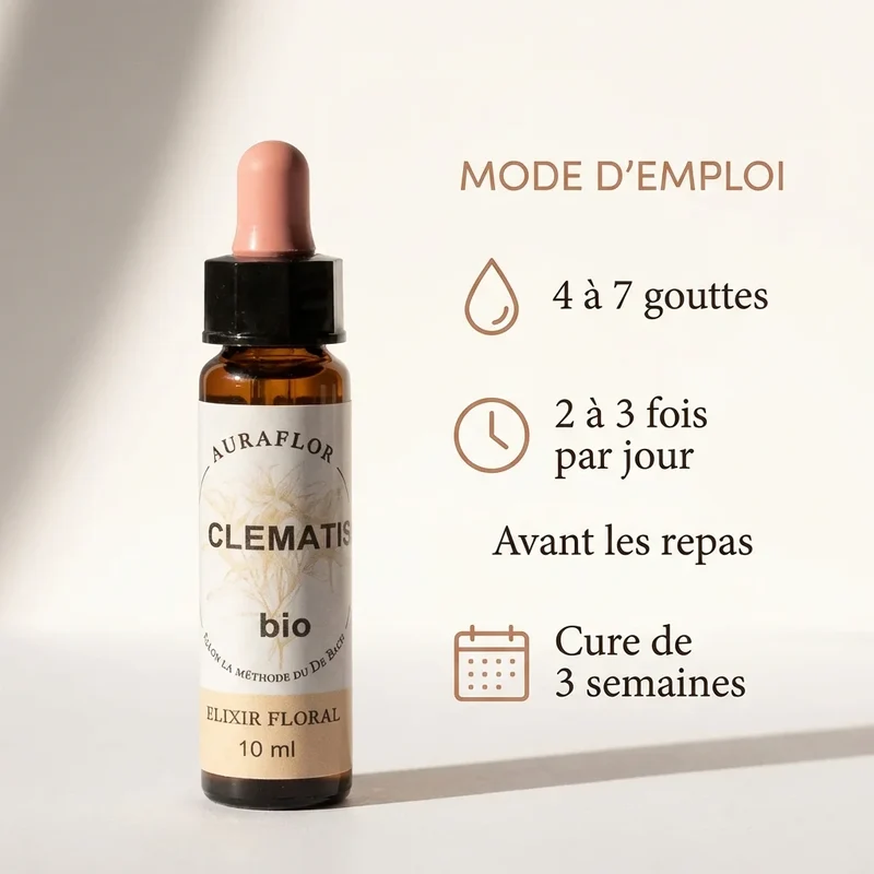 Fleur de Bach Clématite (Clematis) bio - 10 ml - Dioter