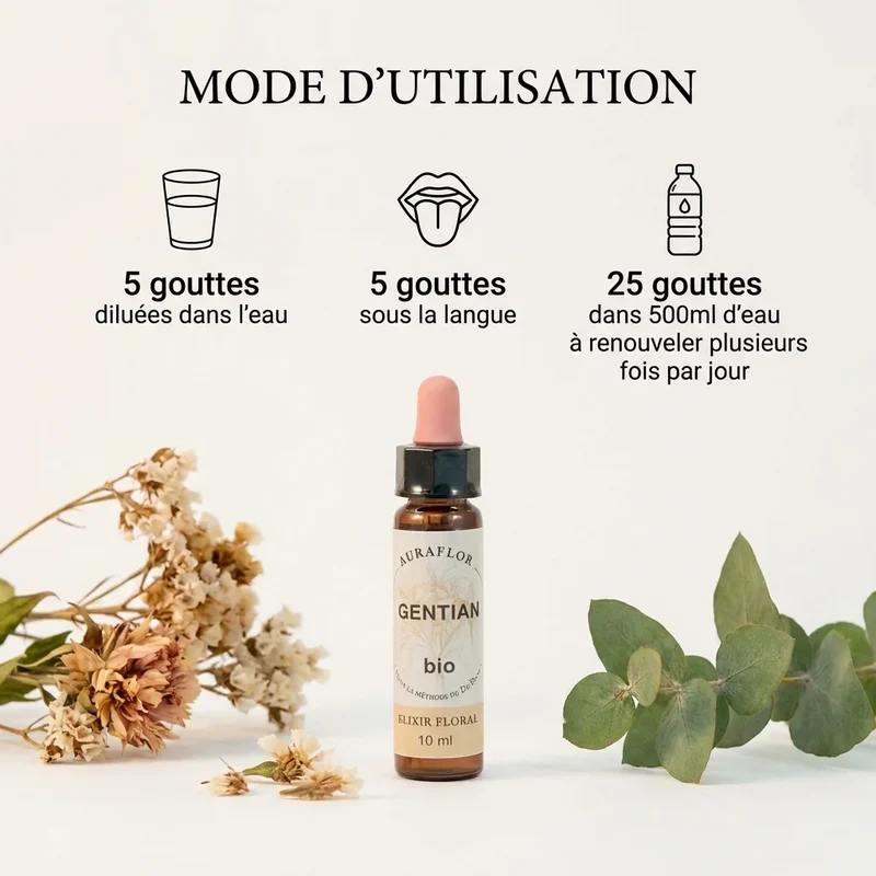 Fleur de Bach Gentiane bio - 10 ml - Dioter