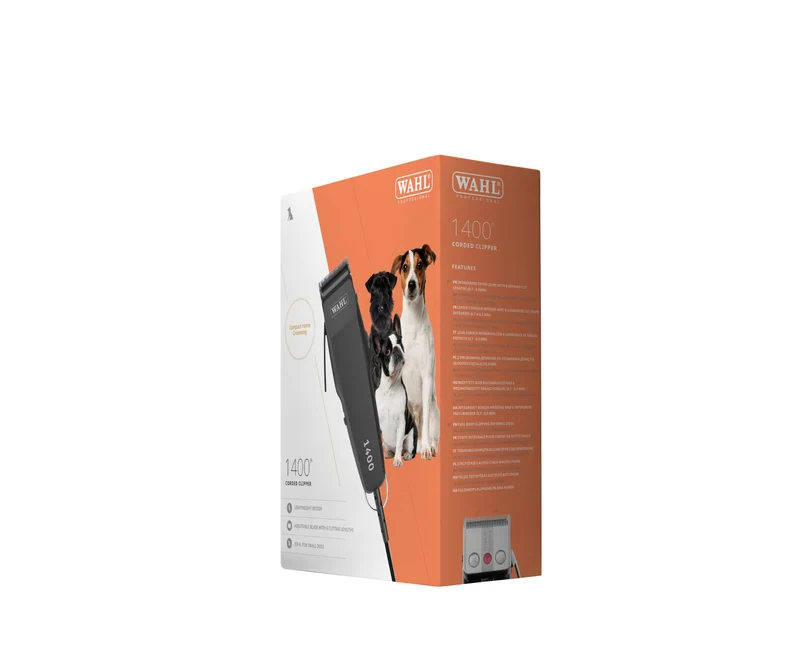 WAHL Tondeuse 1400 Filaire pour Chiens et Chats 0.7-3 mm 4 Peignes 230V