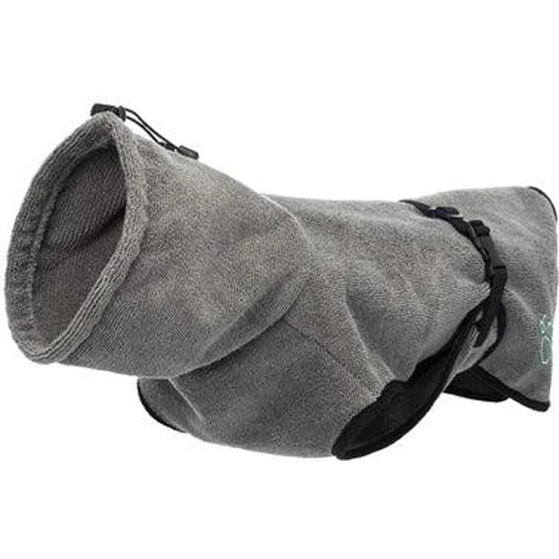 TRIXIE Peignoir de bain pour chien Tissu éponge Gris Taille M 50cm