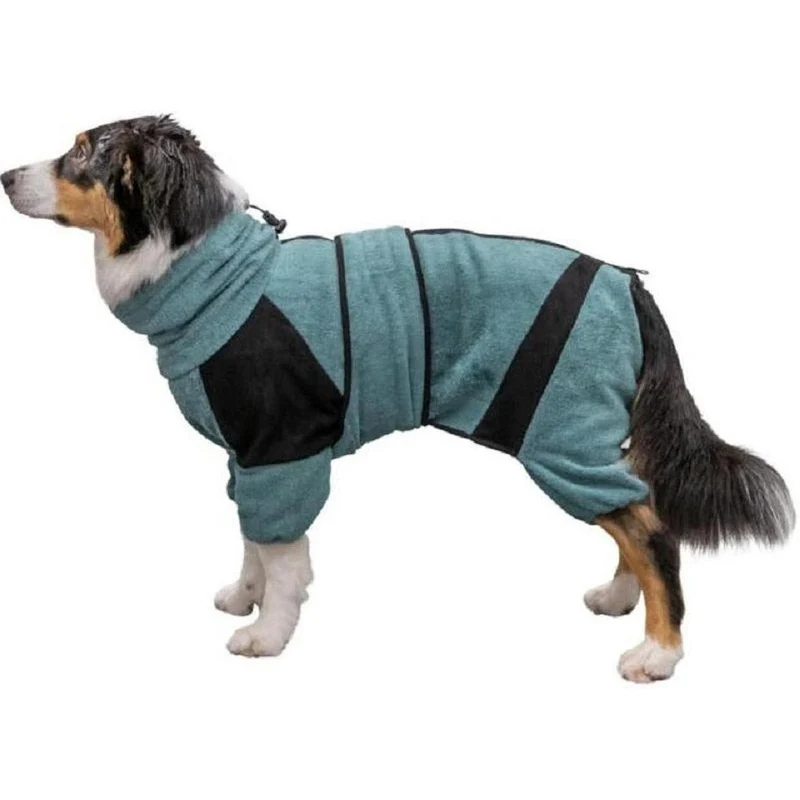 TRIXIE Peignoir de bain pour chien Tissu éponge Gris Taille M 50cm