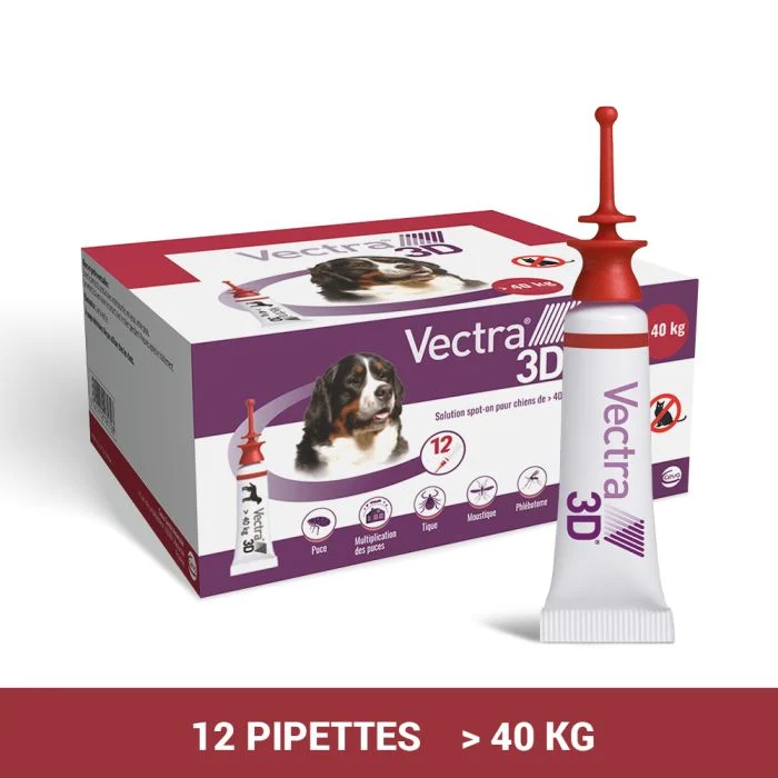 VECTRA Pipettes antiparasitaires vétérinaires pour chiens 4-10 kg 3 pipettes