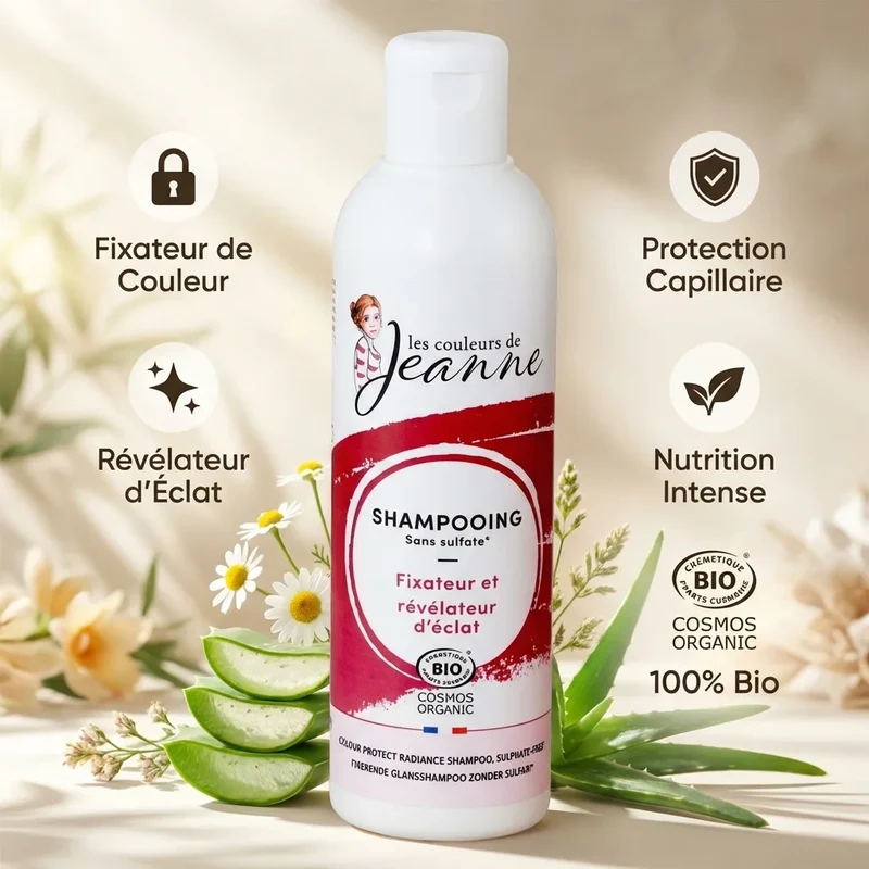 Shampoing Fixateur & Révélateur d'Éclat Bio - 230 ml - Les Couleurs de Jeanne