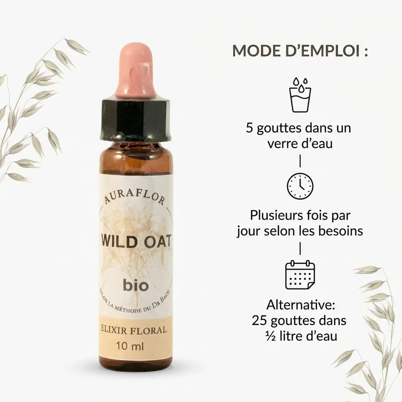 Fleur de Bach Avoine sauvage bio - 10 ml - Dioter