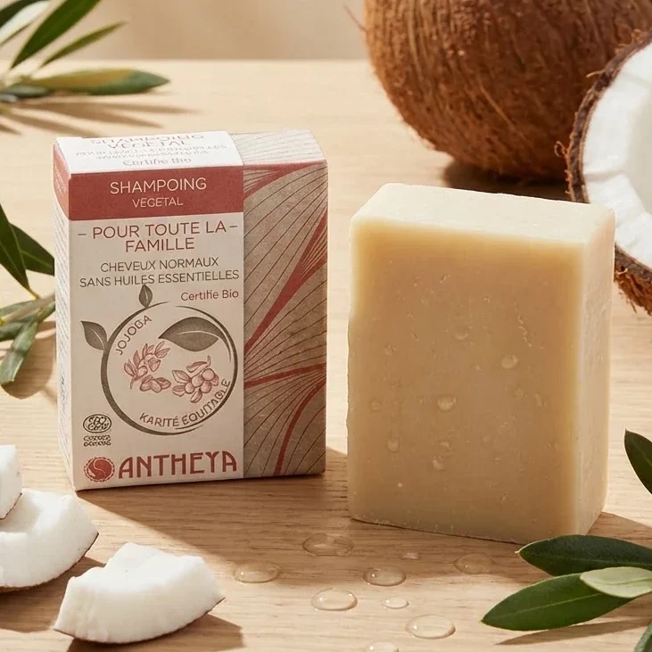 Shampoing solide - Cheveux Normaux pour toute la famille - 100 g - Antheya