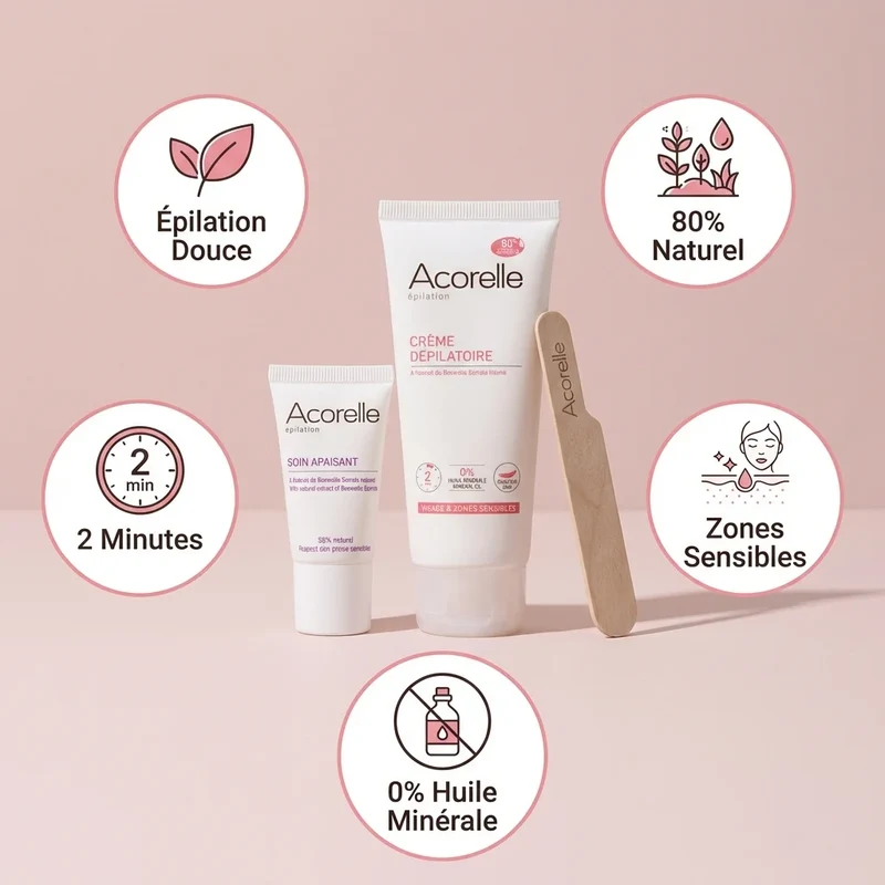 Crème Dépilatoire Visage & Zones Sensibles - 75 Ml - Acorelle