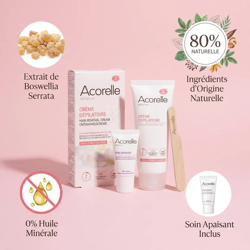 Crème Dépilatoire Visage & Zones Sensibles - 75 Ml - Acorelle