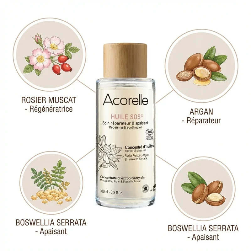 Huile Sos Apaisante Bio - 100 Ml - Acorelle